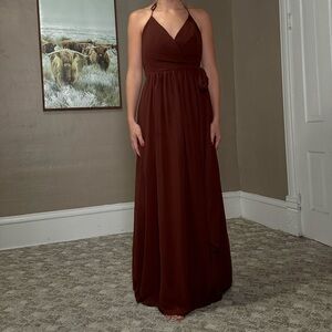 Revelry Mahogany Hannah Wrap Dress